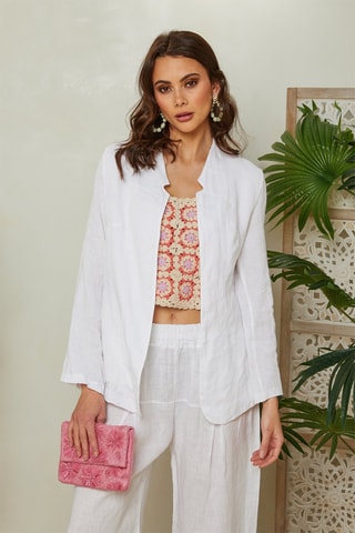 Chaqueta de lino - Blanco