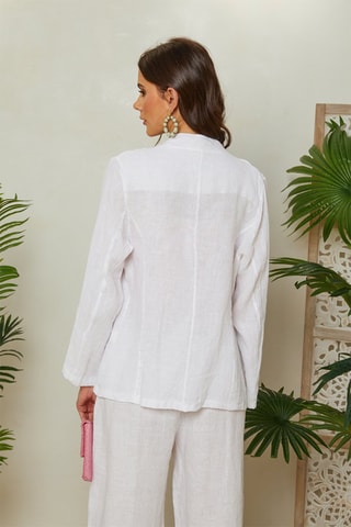 Chaqueta de lino - Blanco