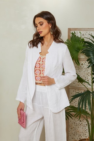 Chaqueta de lino - Blanco