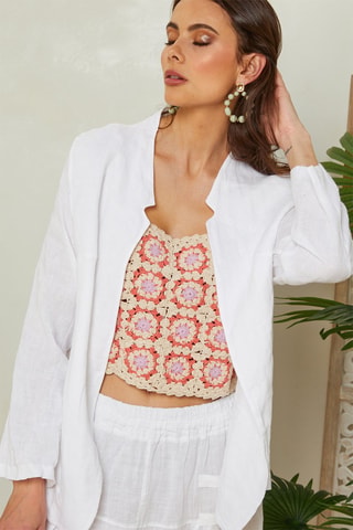 Chaqueta de lino - Blanco