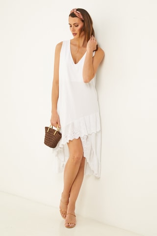 Vestido trapecio - Blanco