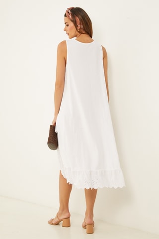 Vestido trapecio - Blanco