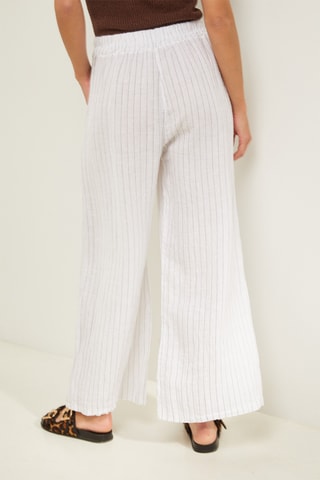 Pantalón loose de lino - Blanco