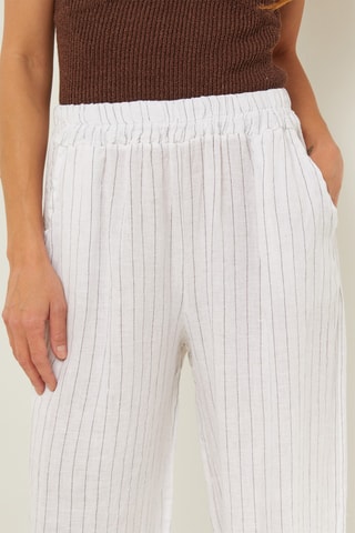 Pantalón loose de lino - Blanco