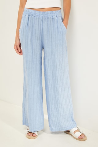 Pantalón loose de lino - Azul claro
