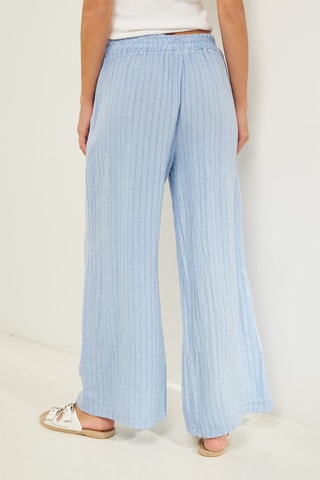 Pantalón loose de lino - Azul claro