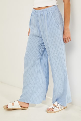 Pantalón loose de lino - Azul claro