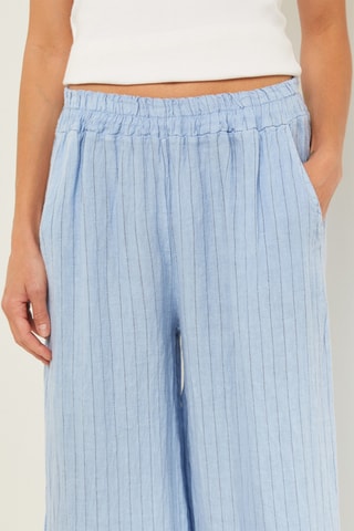 Pantalón loose de lino - Azul claro