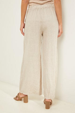 Pantalón loose de lino - Beige