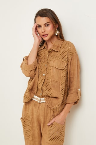 Camisa de lino - Camel