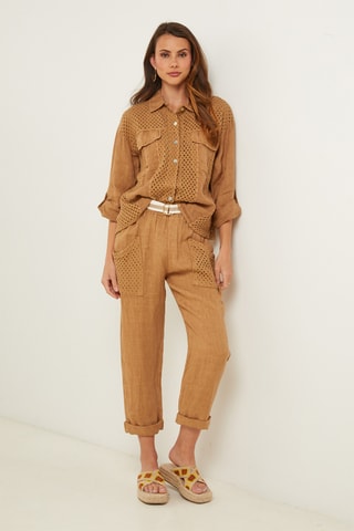 Camisa de lino - Camel