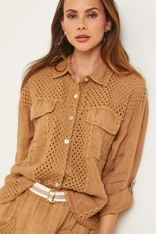 Camisa de lino - Camel