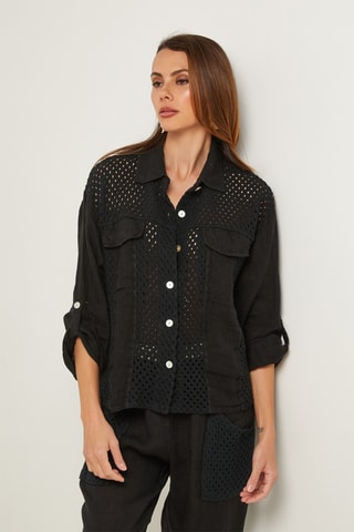 Camisa de lino - Negro