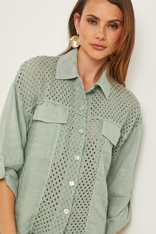 Camisa de lino - Verde agua