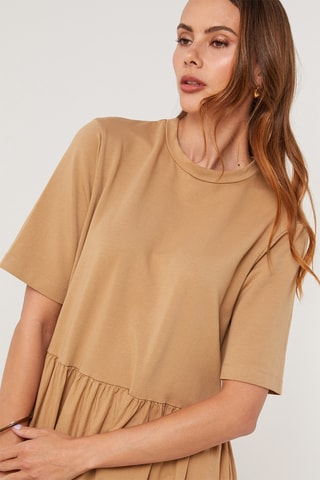 Vestido midi - Camel