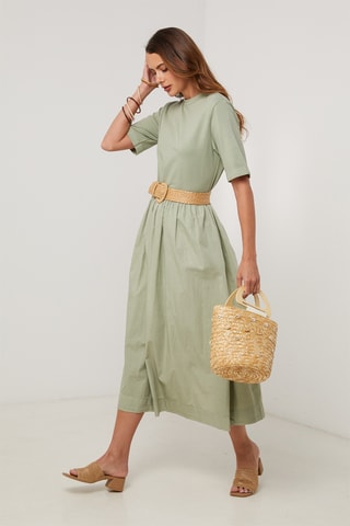 Vestido midi - Caqui