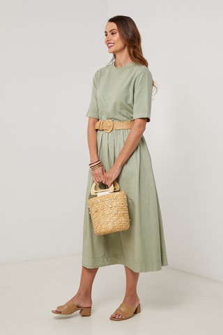 Vestido midi - Caqui