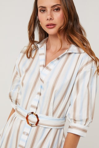 Vestido camisero - Azul y blanco