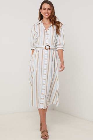 Vestido camisero - Azul y blanco