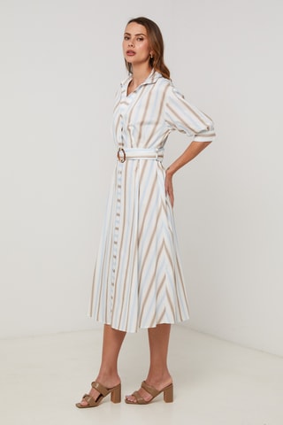 Vestido camisero - Azul y blanco