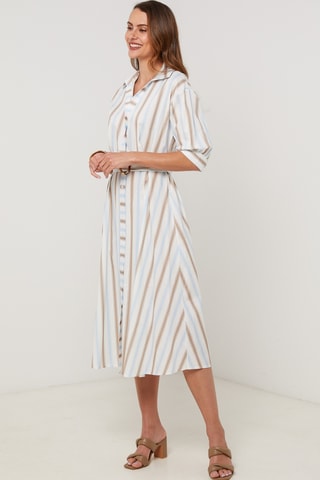 Vestido camisero - Azul y blanco