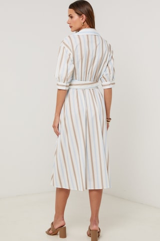Vestido camisero - Azul y blanco