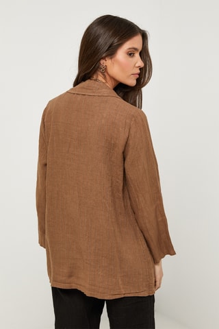 Cárdigan de lino - Camel