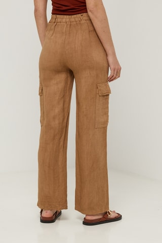 Pantalon cargo en lin - Camel