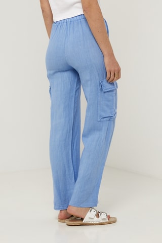 Pantalon cargo en lin - Bleu
