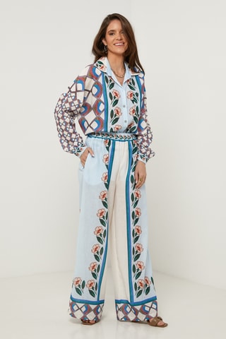 Pantalón palazzo - Azul
