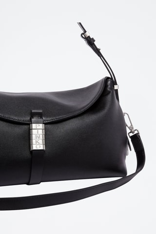 Leren Handtas Saddle Baguette Classic - Zwart