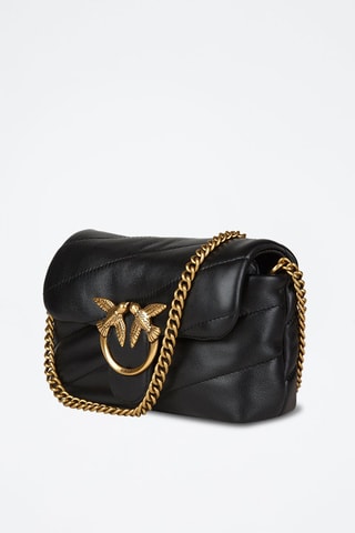 Leren Minischoudertas Love Puff Baby - Zwart