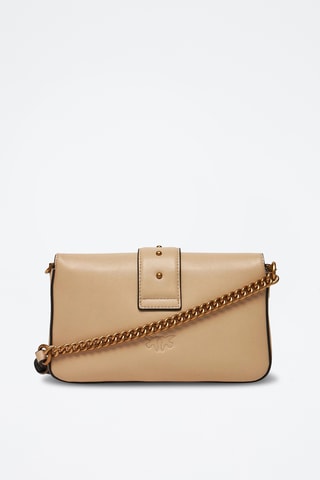 Leren Schoudertas Love One Slouchy Mini - Beige