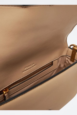 Leren Schoudertas Love One Slouchy Mini - Beige