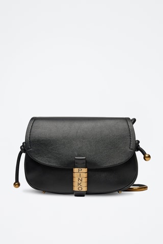 Leren Schoudertas Saddle Mini - Zwart