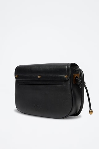 Leren Schoudertas Saddle Mini - Zwart