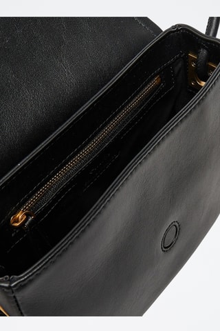 Leren Schoudertas Saddle Mini - Zwart