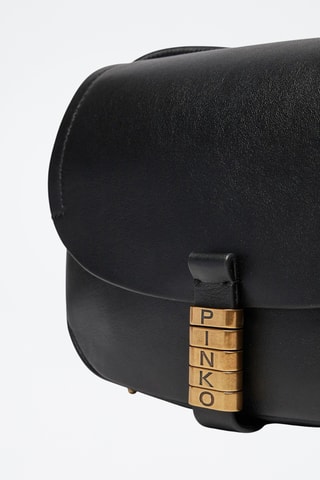 Leren Schoudertas Saddle Mini - Zwart
