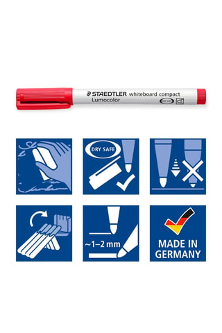 Estojo cavalete Staedtler com 4 marcadores compactos apagáveis a seco - 1 a 2 mm