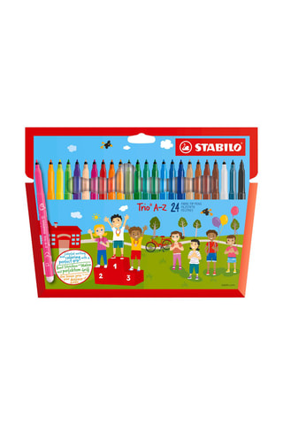 24 marcadores de colorir de ponta média Stabilo Trio A-Z dont 4 fluorescente