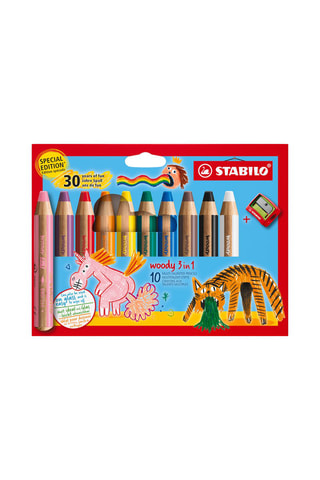 10 lápis de cor Stabilo woody 3 em 1