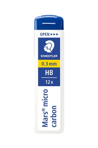Estojo de 12 minas de grafite Mars® micro carbon 250 - 0,3 mm - HB