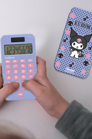 Calculadora de bolso Kuromi - Rosa e azul