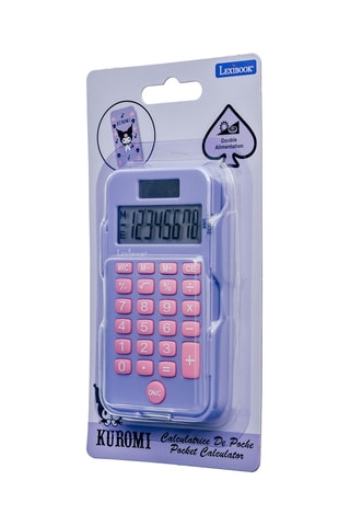Calculadora de bolso Kuromi - Rosa e azul