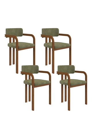4 poltrone Elsa - Verde - Poliestere