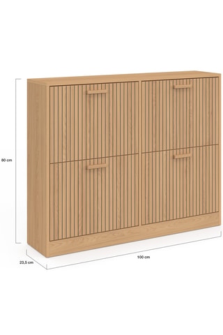 Scarpiera 4 sportelli Faustine - 100 x 23,5 x 80 cm