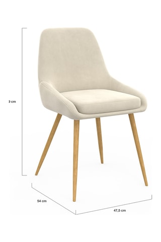 Sedie Olivia velluto piedi in legno - Set x 6