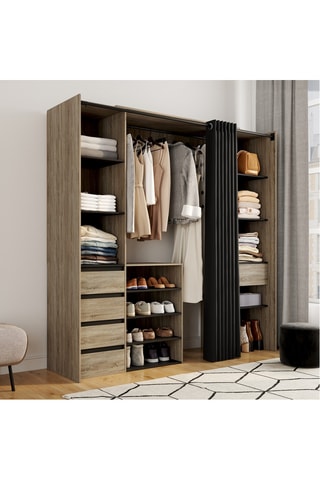 Armadio allungabile 5 cassetti Justine - 120/180 x 180 x 50 cm 