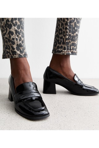 Mocassins de salto envernizados - Preto
