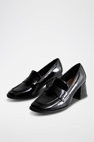 Mocassins de salto envernizados - Preto